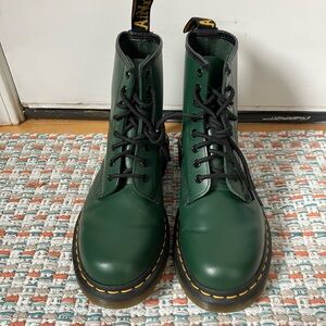 Dr. Martens Forest Green Leather Boots